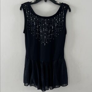 Cat & Jack Black Sleeveless Dance Wear With Rhinestones Size 7/8 M